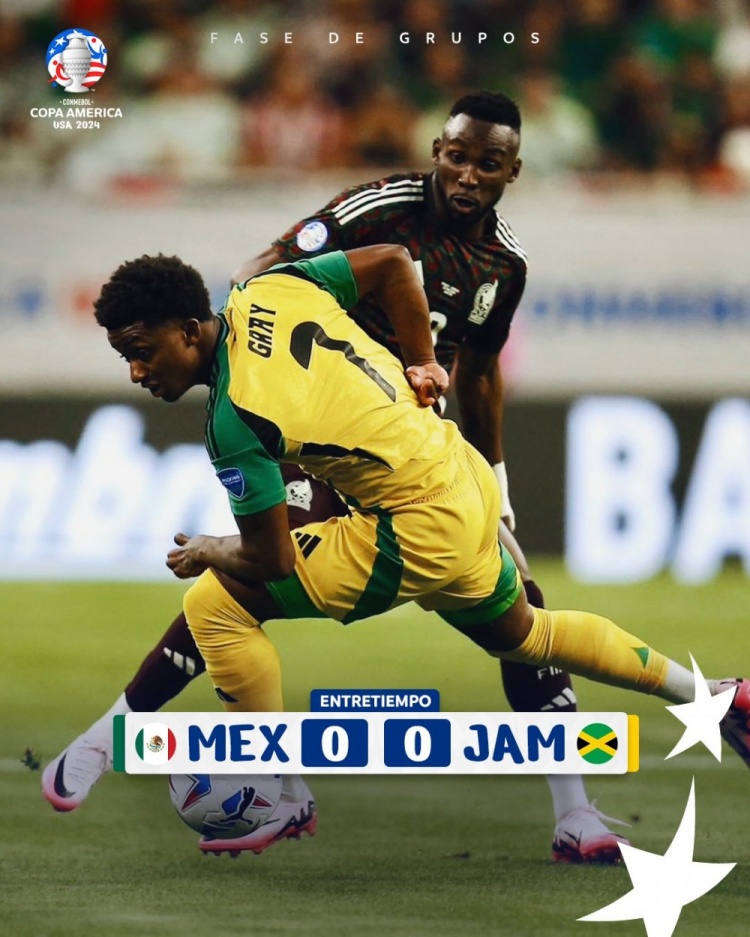 半场-墨西哥队长阿尔瓦雷斯伤退 墨西哥暂0-0牙买加